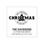 クリスマスモノグラムメリーが非常に少ない ラバースタンプ (インプリント)