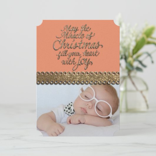 クリスマスモノグラム写真グリーティングカード シーズンカード (スタンド正面)