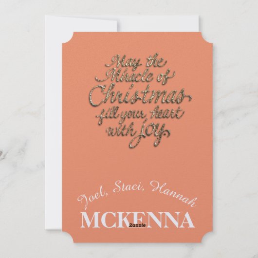 クリスマスモノグラム写真グリーティングカード シーズンカード (裏面)