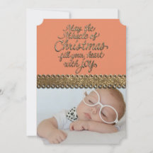 クリスマスモノグラム写真グリーティングカード