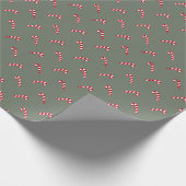 クリスマスモミのスプルース緑の赤キャンディーケーンかわいい ラッピングペーパー (角)