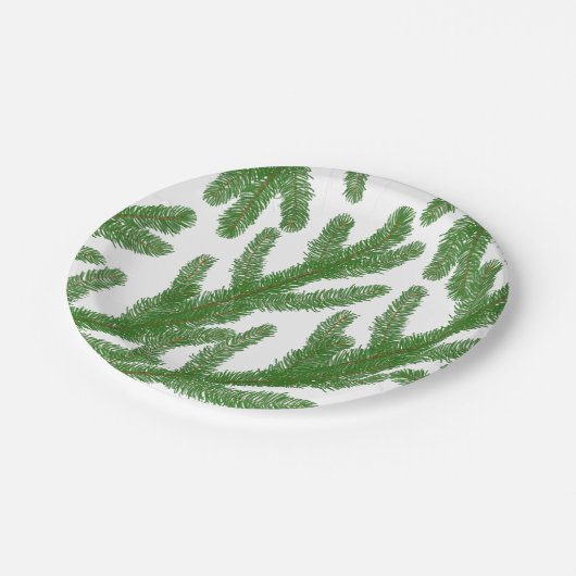 クリスマスモミの木の枝 ペーパープレート (アングル)