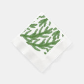 クリスマスモミの木の枝 縁ありカクテルナプキン (角)