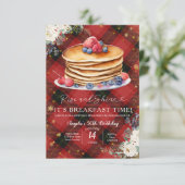 クリスマスモミニマリストブレックファースト誕生日招待状 招待状 (スタンド正面)