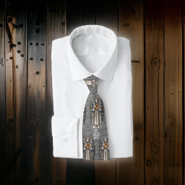 クリスマスモリスエンジェル雪片スチールグレー ネクタイ