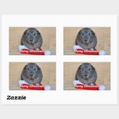 クリスマスモルモット 長方形シール (シート)