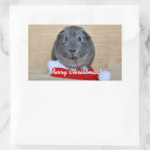 クリスマスモルモット 長方形シール (バッグ)