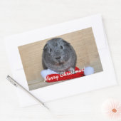 クリスマスモルモット 長方形シール (封筒)