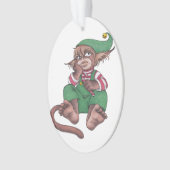 クリスマスモンキー格言オーナメント オーナメント (正面)