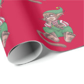 クリスマスモンキー格言ラッピング紙 ラッピングペーパー (ロールコーナー)