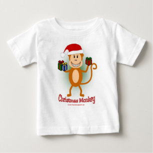 クリスマスモンキーTシャツ ベビーTシャツ