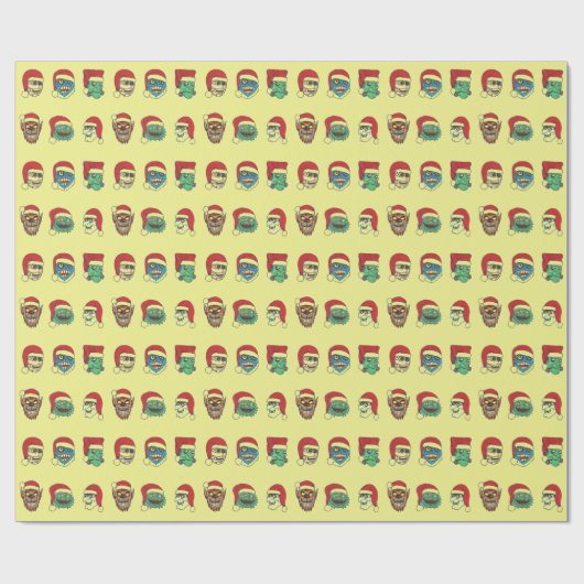 クリスマスモンスターのラッピングペーパーのスタイル2 ラッピングペーパー (フラット)