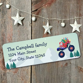 クリスマスモンスタートラックサンタ差出人住所ラベル ラベル