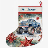 クリスマスモンスタートラックボーイズ ラージクリスマスストッキング (裏面)