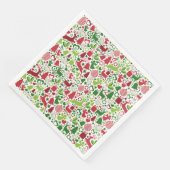 クリスマスモンタージュスタンダードディナー紙ナプキンス (コーナー)