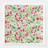 クリスマスモンタージュスタンダードディナー紙ナプキンス (正面)