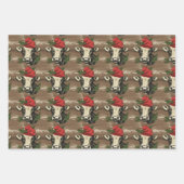 クリスマスモーの牛の包装紙 ラッピングペーパーシート (正面)