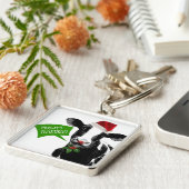 クリスマスモーを祝して！サンタおもしろいハットにホリデーカウズ キーホルダー (側面)