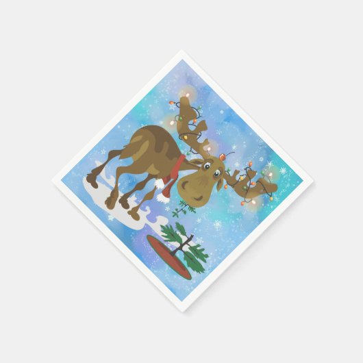 クリスマスモース スタンダードカクテルナプキン (角)