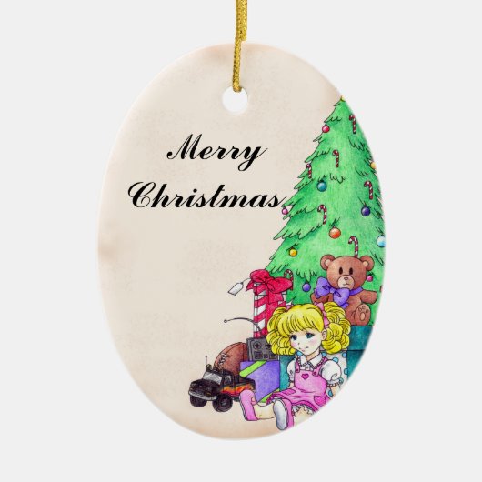 クリスマスモーニングオーナメント セラミックオーナメント (正面)