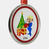 クリスマスモーニングキッド個人オーナメント メタルオーナメント (右)