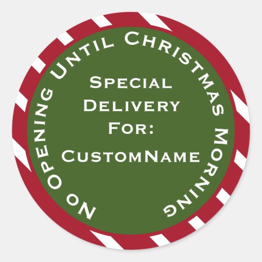 クリスマスモーニングクリスマスギフトまでオープニングなし ラウンドシール (正面)
