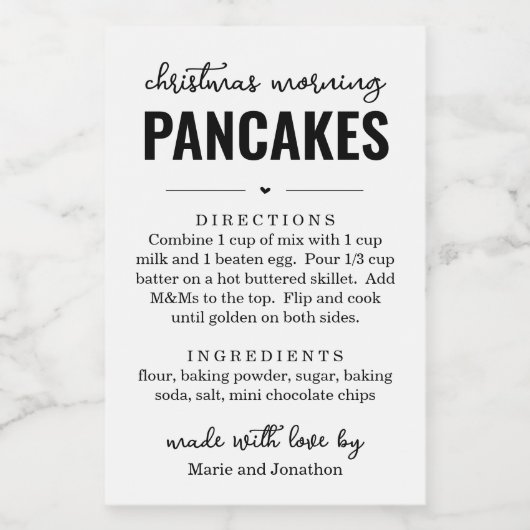 クリスマスモーニングパンケーキミキシングのジャガーギフトラベル フードラベル (シングルラベル)