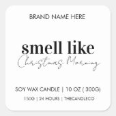 クリスマスモーニングホリデーおもしろいキャンドルのような匂い スクエアシール (正面)