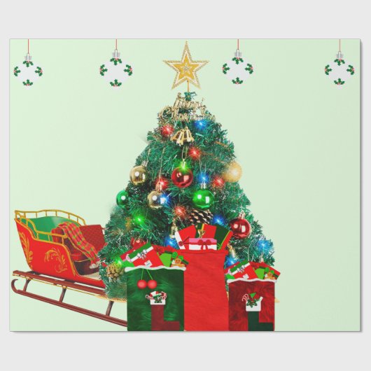 クリスマスモーニングラッピング紙 ラッピングペーパー (フラット)