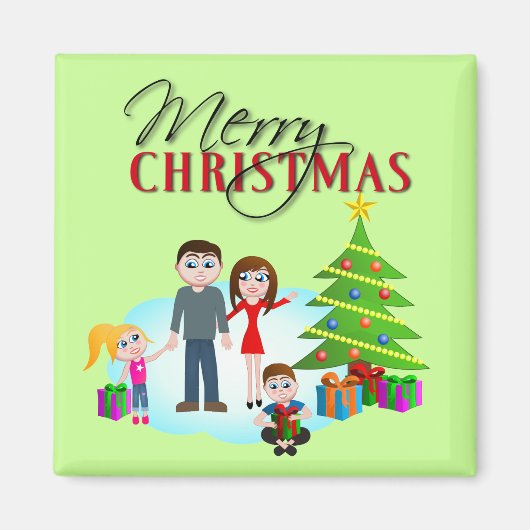 クリスマスモーニング冷凍機冷蔵庫用マグネット マグネット (正面)