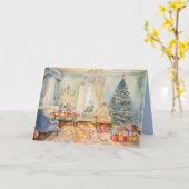 クリスマスモーニング折り畳みグリーティングカード カード (黄色い花)