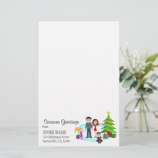 クリスマスモーニング文房具筆記用紙 便箋 (スタンド正面)