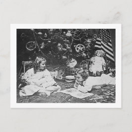 クリスマスモーニング1901年ヴィンテージ立体視 シーズンポストカード