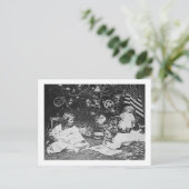 クリスマスモーニング1901年ヴィンテージ立体視 シーズンポストカード (スタンド正面)