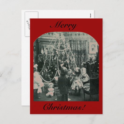 クリスマスモーニング – ヴィンテージ立体視 シーズンポストカード (正面/裏面)
