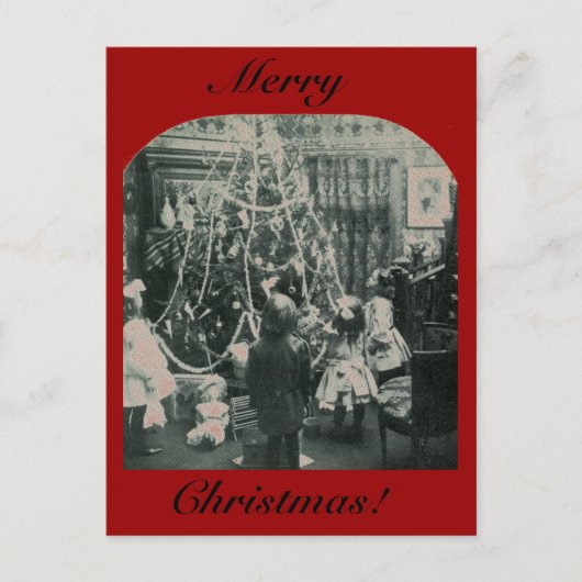 クリスマスモーニング – ヴィンテージ立体視 シーズンポストカード (正面)