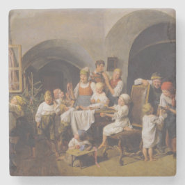 クリスマスモーニング(by Ferdinand Georg Waldmuiller) ストーンコースター