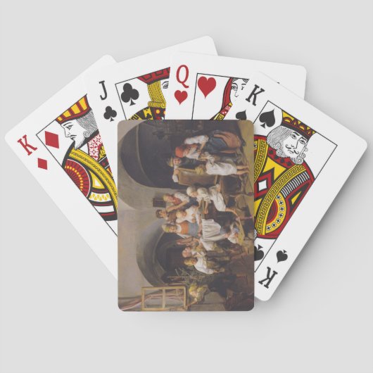 クリスマスモーニング(by Ferdinand Georg Waldmuiller) トランプ (裏面)