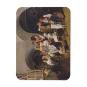 クリスマスモーニング(by Ferdinand Georg Waldmuiller) マグネット (縦)