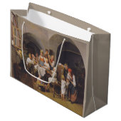 クリスマスモーニング(by Ferdinand Georg Waldmuiller) ラージペーパーバッグ (正面アングル)