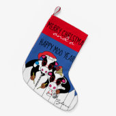 クリスマスモーハッピー年ストッキング スモールクリスマスストッキング (正面 (吊り時))