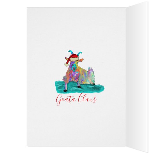 クリスマスヤギおもしろいサンタパーソナライズされた (内側 (左))