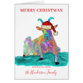 クリスマスヤギおもしろいサンタパーソナライズされた (正面)