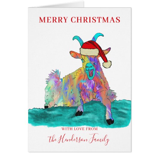 クリスマスヤギおもしろいサンタパーソナライズされた (正面)