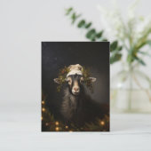クリスマスヤギのイルミネーション ポストカード (スタンド正面)