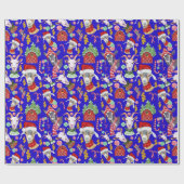 クリスマスヤギのギフトラップの背景色の変更 ラッピングペーパー (フラット)