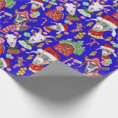 クリスマスヤギのギフトラップの背景色の変更 ラッピングペーパー (角)