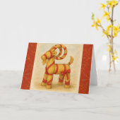 クリスマスヤギのジュルボック カード (黄色い花)