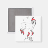 クリスマスヤギの休日のフェストの間にプランキング マグネット (正面/裏面)