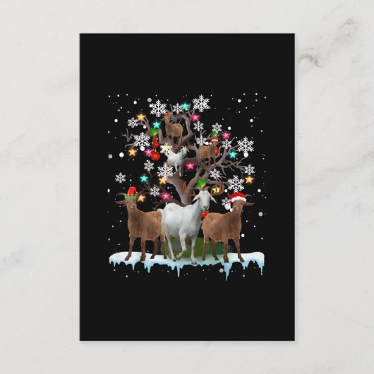 クリスマスヤギの木にサンタヤギの恋人 エンクロージャーカード (正面)